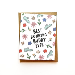 Best Running Buddy-kaart, kaarten voor lopers, XC Runner-kaart, verjaardagskaart loper, marathonkaarten, kaart hardlopen, vriendkaart, teamgenootkaarten