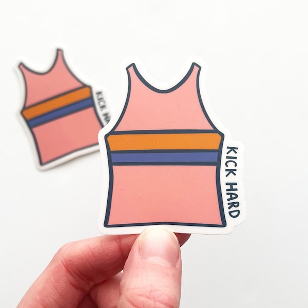 Kick Hard Sticker, Runner Stickers, Track Stickers, Sport Stickers, Runner Gifts, Marathon Stickers, Long Distance Run, Running Sticker