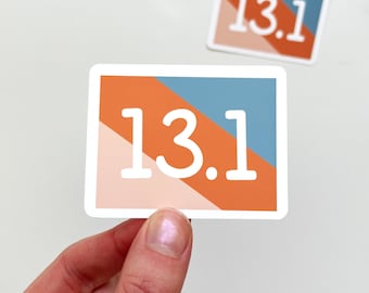 13.1 Autocollant, Coureur de demi-marathon, Cadeau de marathon, Autocollants de coureur, Coureur de fond, Autocollant de coureur de fond, 13.1 Coureur, Marathon