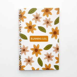 Sunflower Running Log, Running Logs, Runner Gifts, Runner Birthday, Marathon Gifts, XC Gifts, Gifts For Her, Gifts For Runners, Training Log