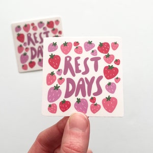 Rest Days Sticker, Running Stickers, Runner Stickers, Runner Gifts, XC Stickers, Track Stickers, Long Distance Runner, Strawberry Sticker