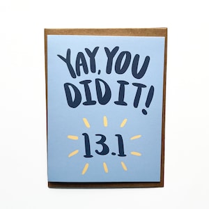 Half Marathon Card, Funny Half Marathon Cards, Half Marathon Gift, Half Marathon Runner, Cards For Him, Cards For Her, Marathon Congrats