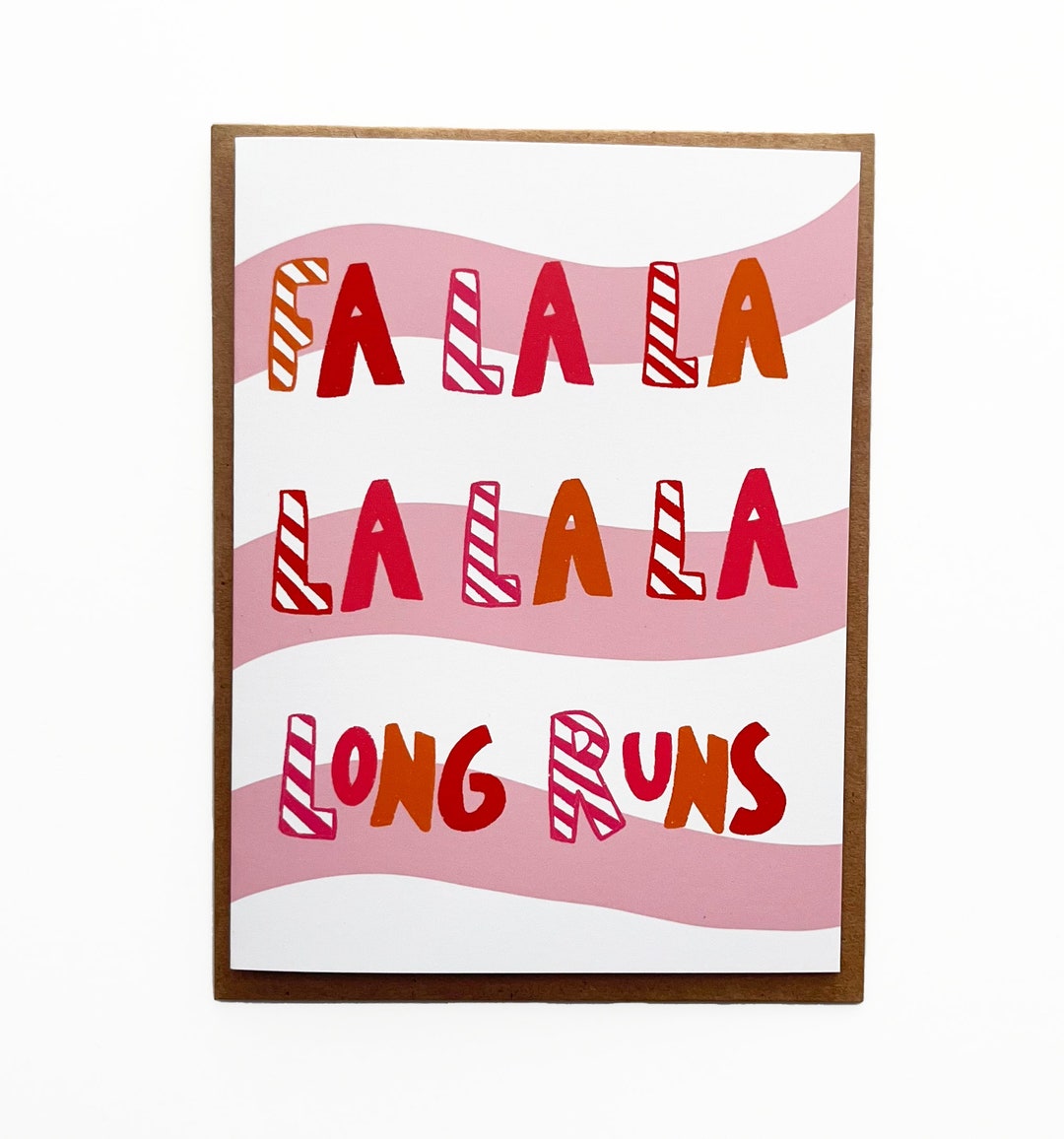 Fa La La Long Runs Card, Runner Christmas Cards, Christmas Runner