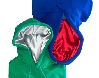 Handgefertigter Howard University Satin Hoodie + andere Schulen