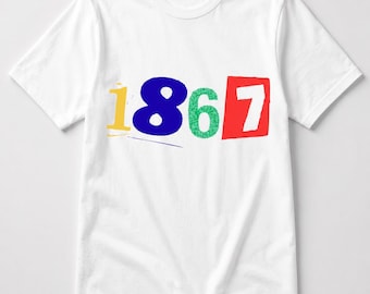 1867 Graphic T-Shirt | Colorful Vintage Retro Numbers Tee