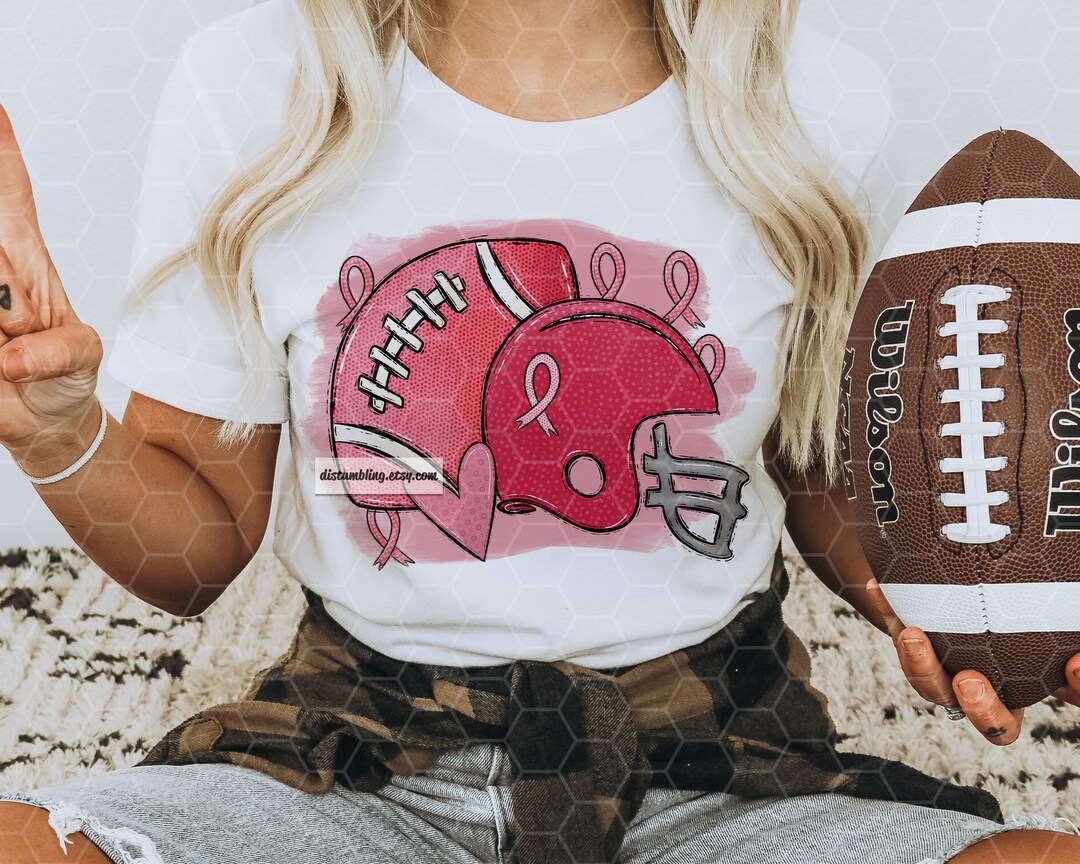 Football Breast Cancer Awareness Pink Ribbon Month Sublimation Designs ...