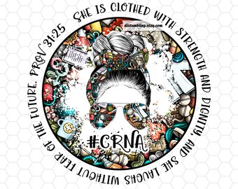 CRNA Certified Registered Nurse Anesthetist floral career profession sublimation digital download PNG shirt mug tumbler