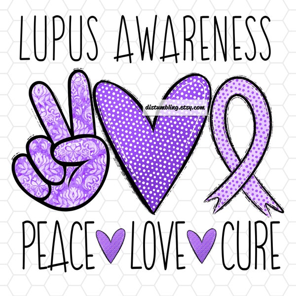 LUPUS Awareness Purple Ribbon Month May Sublimation Designs August Cure Sublimation Design Downloads - PNG Transparent