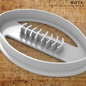 Football cookie cutter STL file with Embossing Features