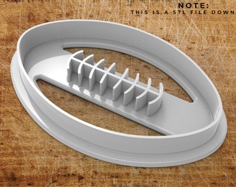 Football cookie cutter STL file with Embossing Features