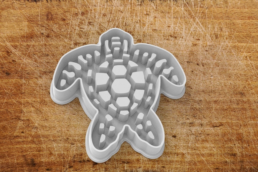 Sea turtle cookie cutter STL file with emboss. Etsy
