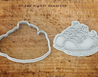 Baby Shoe Cookie Cutter and Embossing Insert STL Files