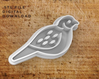 Quail Cookie Cutter STL file with Embossing Features