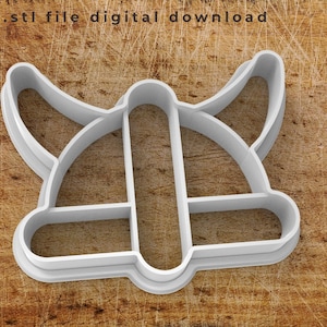 Viking Helmet Cookie Cutter STL file with Embossing Features
