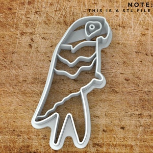 Parrot Cookie Cutter STL file with Embossing Features