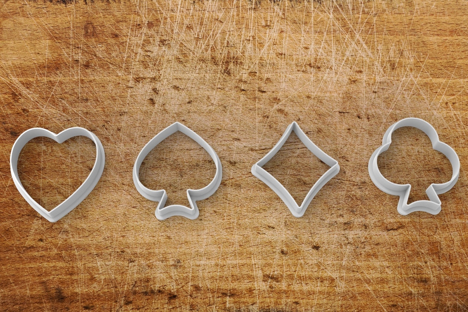 Cards Heart Spade Diamond Club set of 4 Cookie Cutter STL Etsy India