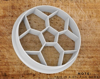 Voetbal cookie cutter STL-bestand met Embossing Features