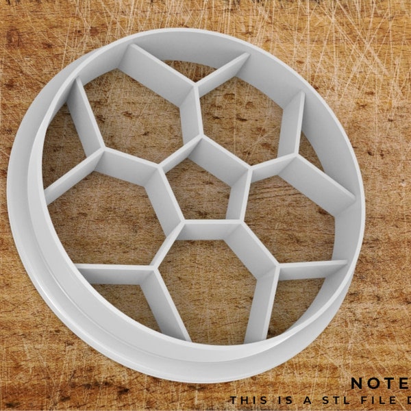 Soccer ball cookie cutter STL file with Embossing Features