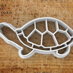 Box Turtle Cookie Cutter STL-bestand met reliëffuncties.
