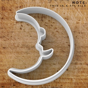 May include: White plastic crescent moon cookie cutter.  This is a STL file download.