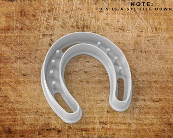 Horseshoe cookie cutter STL file with Embossing Features