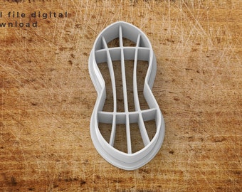 Peanut Cookie Cutter STL file with Embossing Features