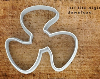 Fan Cookie Cutter STL file with embossing features.
