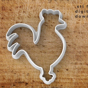 Rooster cookie cutter STL file