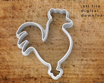 Rooster cookie cutter STL file