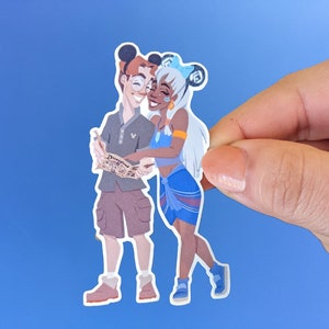 Sweethearts At The Park | Milo & Kida | Waterproof Vinyl Die Cut Sticker Disney