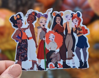 Otoño Princesas de otoño en el parque: Revival / Impermeable Vinilo Die Cut Sticker Disney