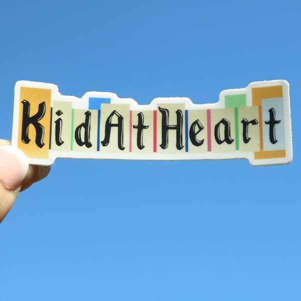 Kid At Heart | Disneyland Vintage Logo Inspired Waterproof Vinyl Die Cut Sticker