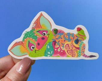 Pua Alebrije | Autocollant Disney Dia De Los Muertos découpé avec des matrices en vinyle imperméable pour bouteille d'hydroflask et étuis de téléphone pour ordinateur portable