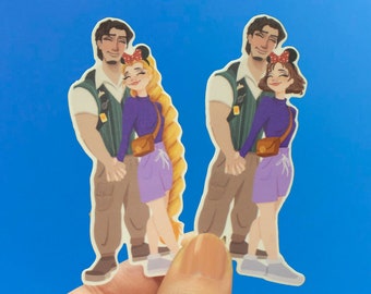 Sweethearts At The Park | Rapunzel & Flynn | Waterproof Vinyl Die Cut Sticker Disney