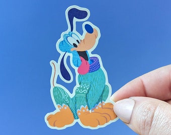 Pluton Alebrije | Vinyle imperméable Disney Die Cut Dia De Los Muertos autocollant pour bouteille étuis de téléphone portable