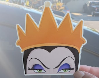 Calcomanía para coche de la Reina Malvada de los Villanos / Calcomanía de vinilo troquelado impermeable de Blancanieves Disney