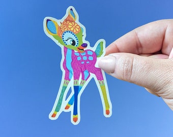Bambi Alebrije | Wasserdichter Vinyl Disney Die Cut Dia De Los Muertos Aufkleber für Flasche Laptop-Handyhüllen