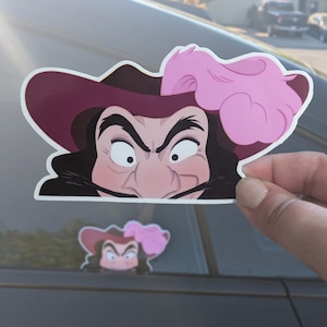 Captain Hook Villains Car Sticker Decal | Peter Pan Waterproof Vinyl Die Cut Sticker Disney