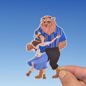 amoureux du parc | Belle et la bête | Sticker vinyle imperméable découpé Disney