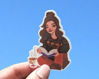 Belle Beauty and the Beast Fall Autumn  | Waterproof Vinyl Disney Die Cut Sticker for  laptop phone cases