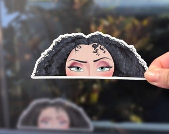 Calcomanía para coche de Madre Gothel / Vinilo troquelado impermeable de Enredados Disney
