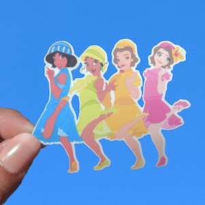 Disney Princess Flapper Girls | Waterproof Vinyl Die Cut Sticker Disney
