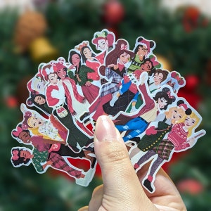 Winter Christmas Princesses In The Park | Waterproof Vinyl Die Cut Sticker Disney