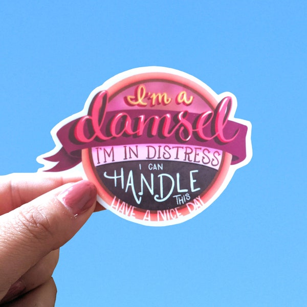 Damsel In Distress | Megara Female Empowerment Quote | Waterproof Vinyl Die Cut Sticker Disney inspired