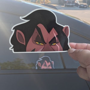 Adesivo de carro Scar Villains | Adesivo de vinil à prova d'água recortado em matriz do Rei Leão da Disney