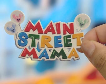 Main Street Mama - Pegatina de vinilo Disney Mom impermeable para botella de agua Hydroflask Disneyland Parks Mother Momma Futura mamá