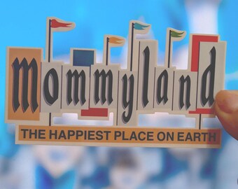 Mommyland - Pegatina de vinilo Disney Mom, impermeable, para botella de agua Hydroflask, Disneyland Parks, mamá, futura mamá