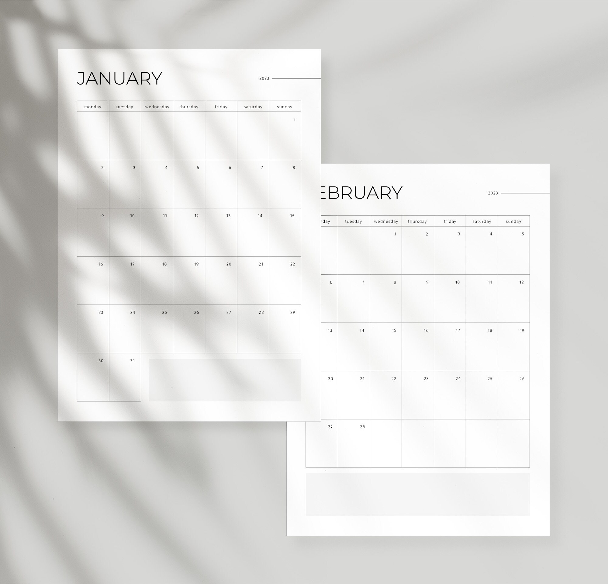 Simple Digital Calendar 2023 Calendar 2023 Printable Minimalist ...
