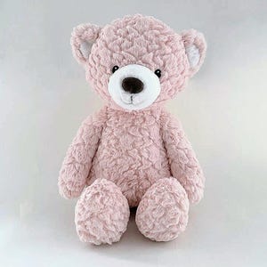 Pink Teddy Bear: Personalization Option, Plush, Stuffed Animal, Baby Shower, Baptism, Birthday, Kids Gift, Summer, Anniversary, Newborn Gift