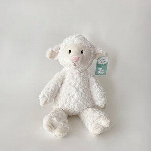 New Design White Lamb: Personalization Option, Stuffed Animal With Embroidered Eyes, Baby Shower, Baptism, Birthday Gift, Annivesary, Plush